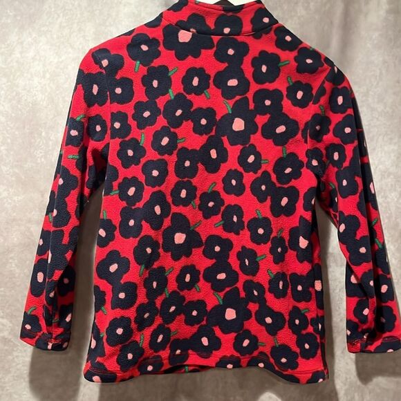 Hanna Andersson Red and Navy Floral Fleece size 140/ US size 10 - Picture 3 of 7